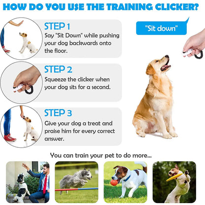 PawFolio Dog Training Clicker Set with Wrist Strap