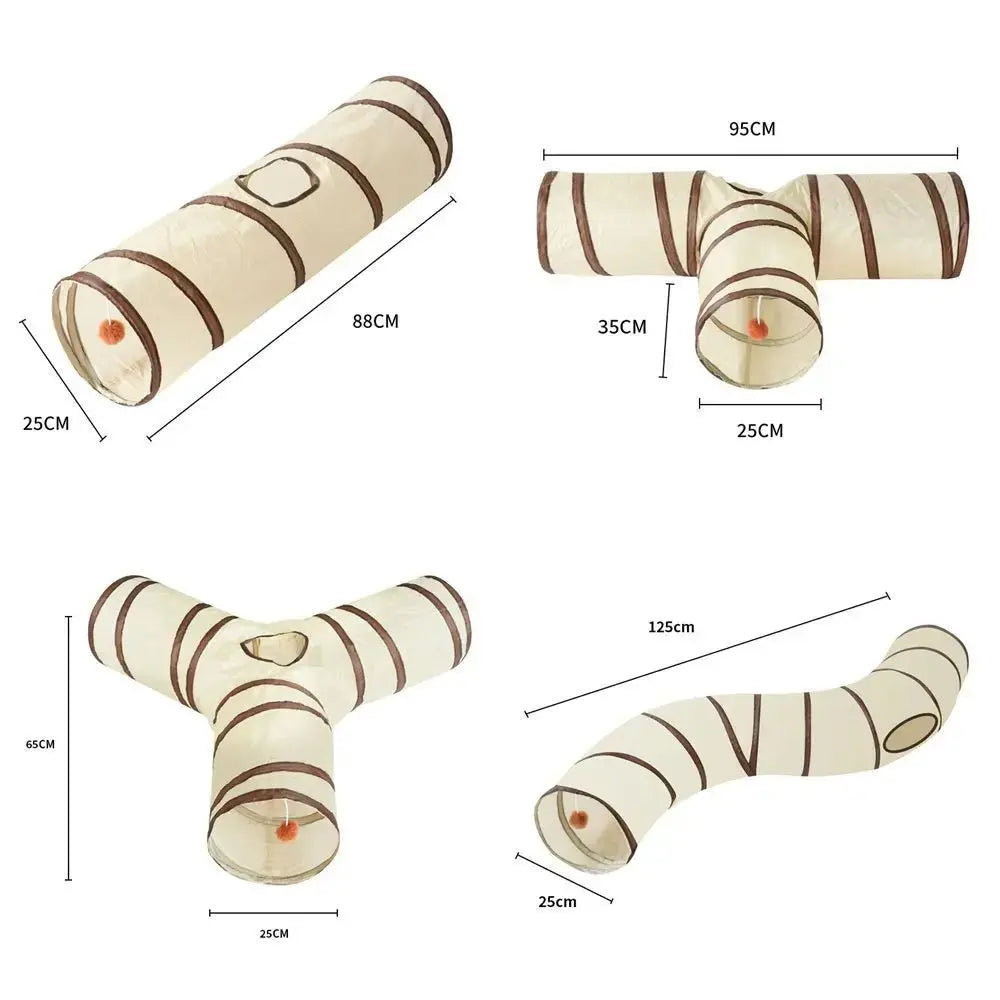 PawFolio Foldable Cat Tunnel Play and Hideaway Tube PawFolio