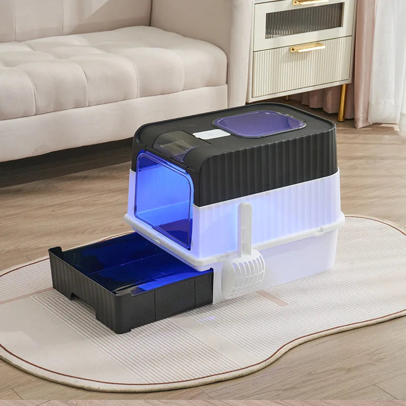 PawFolio Enclosed Anti Splash Cat Litter Box PawFolio