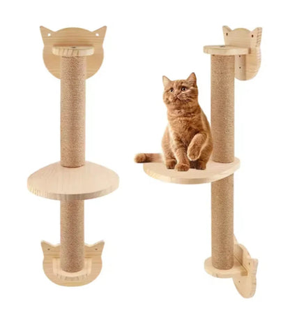 PawFolio Wall Mounted Wooden Cat Climbing Shelf PawFolio