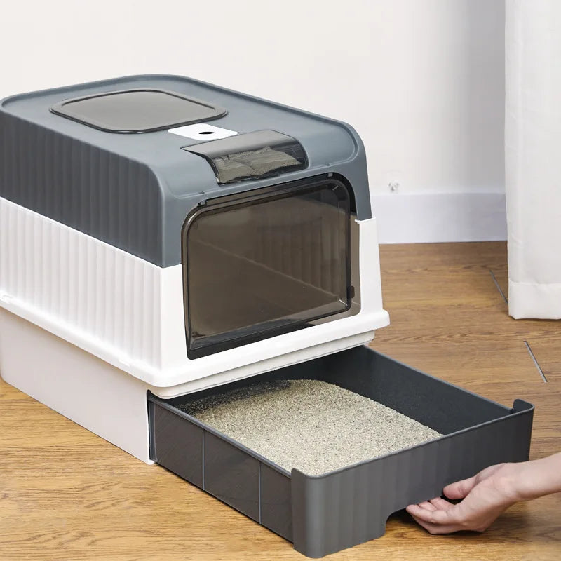 PawFolio Enclosed Anti Splash Cat Litter Box PawFolio