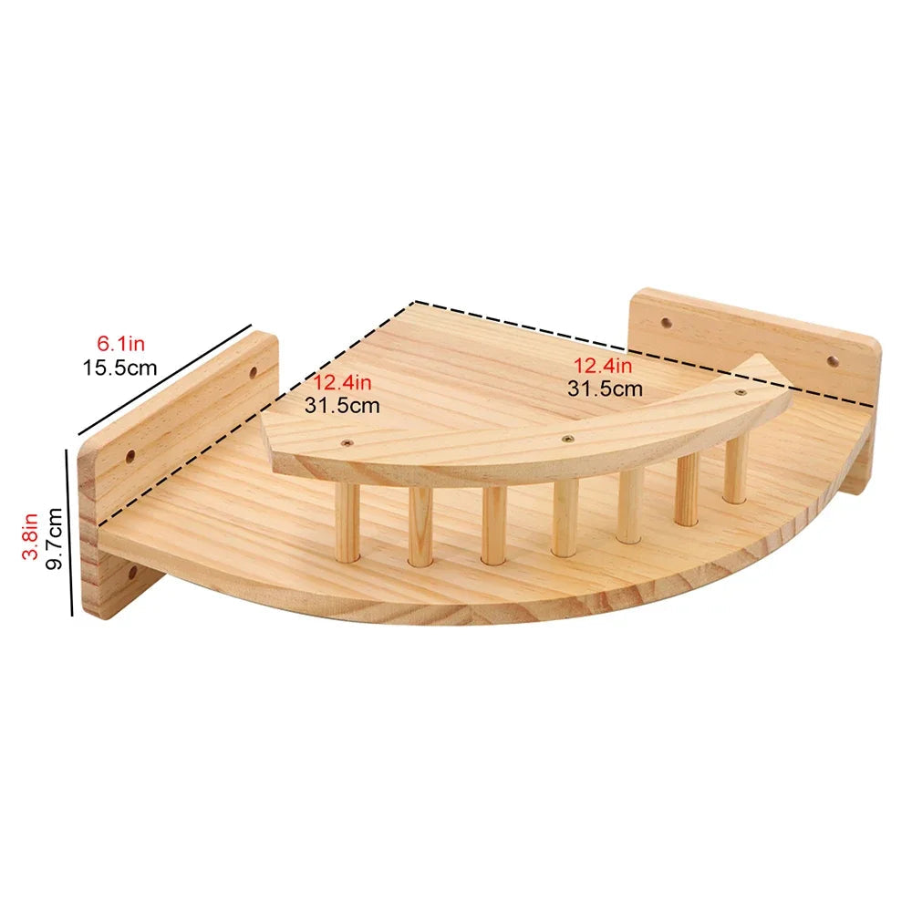 PawFolio Wall Mounted Wooden Cat Climbing Shelf PawFolio