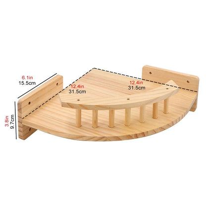 PawFolio Wall Mounted Wooden Cat Climbing Shelf PawFolio