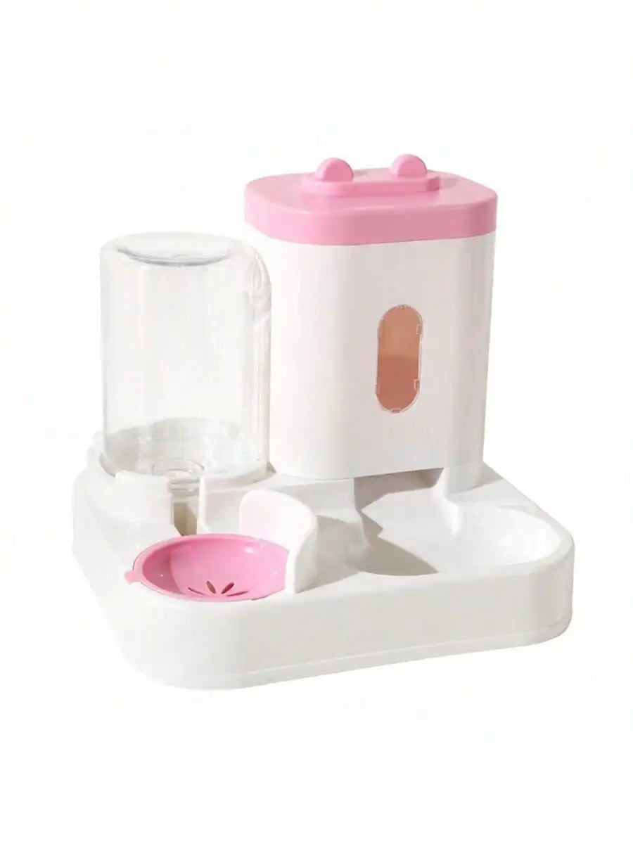 PawFolio Gravity Fed Automatic Cat Water Dispenser and Feeder 1 Pack
