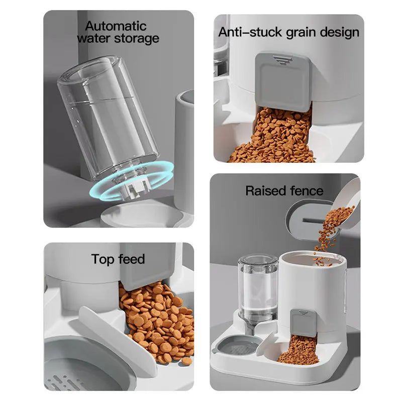 PawFolio Gravity Fed Automatic Cat Water Dispenser and Feeder 1 Pack PawFolio
