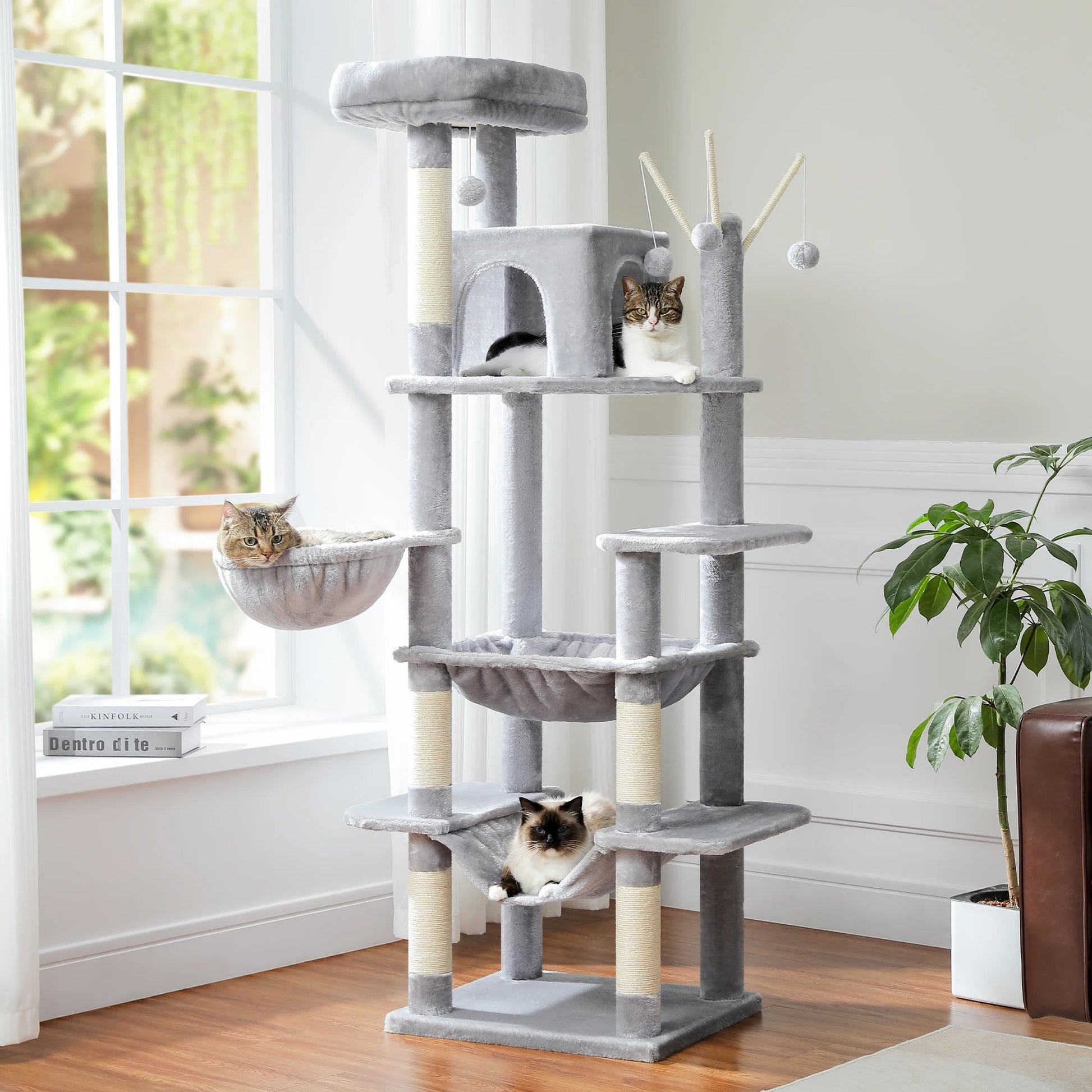 PawFolio Multi Level Cat Tree Tower for Indoor Cats PawFolio
