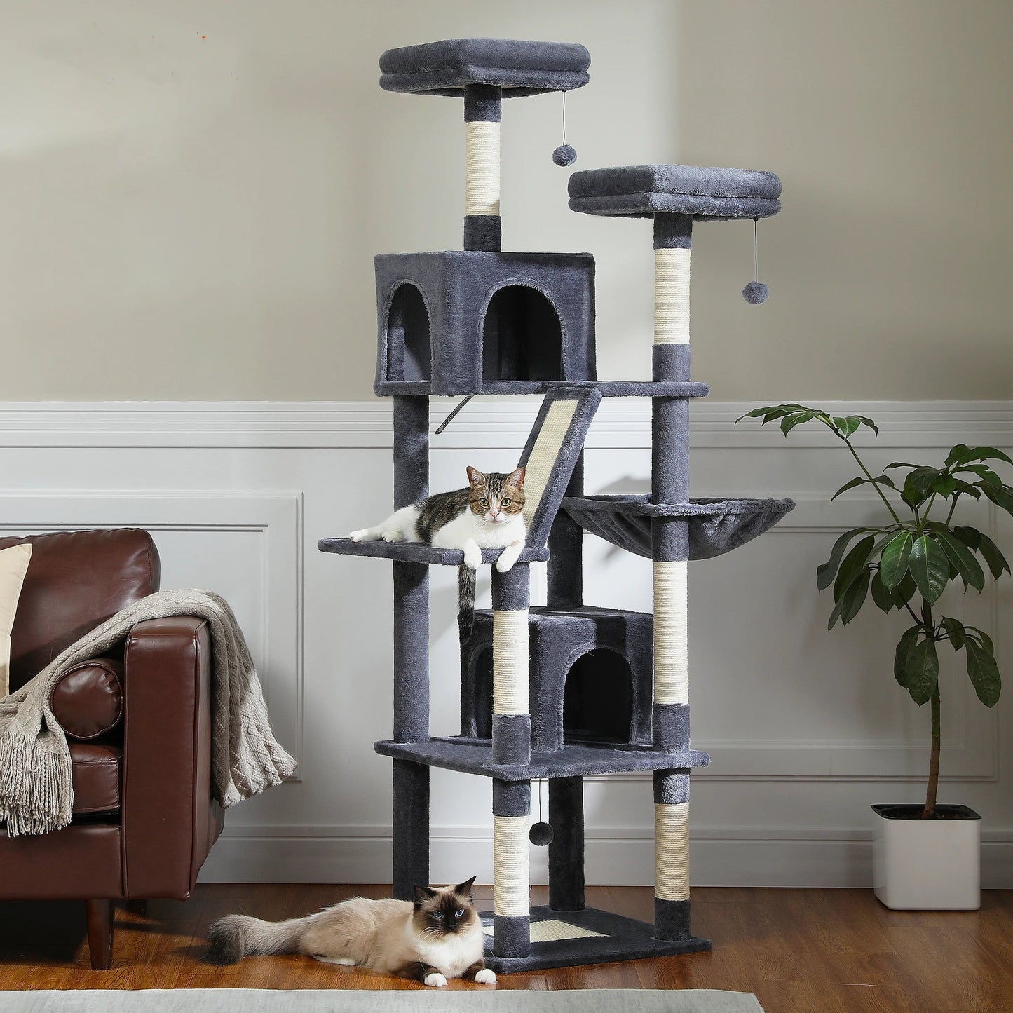 PawFolio Multi Level Cat Tree Tower for Indoor Cats PawFolio