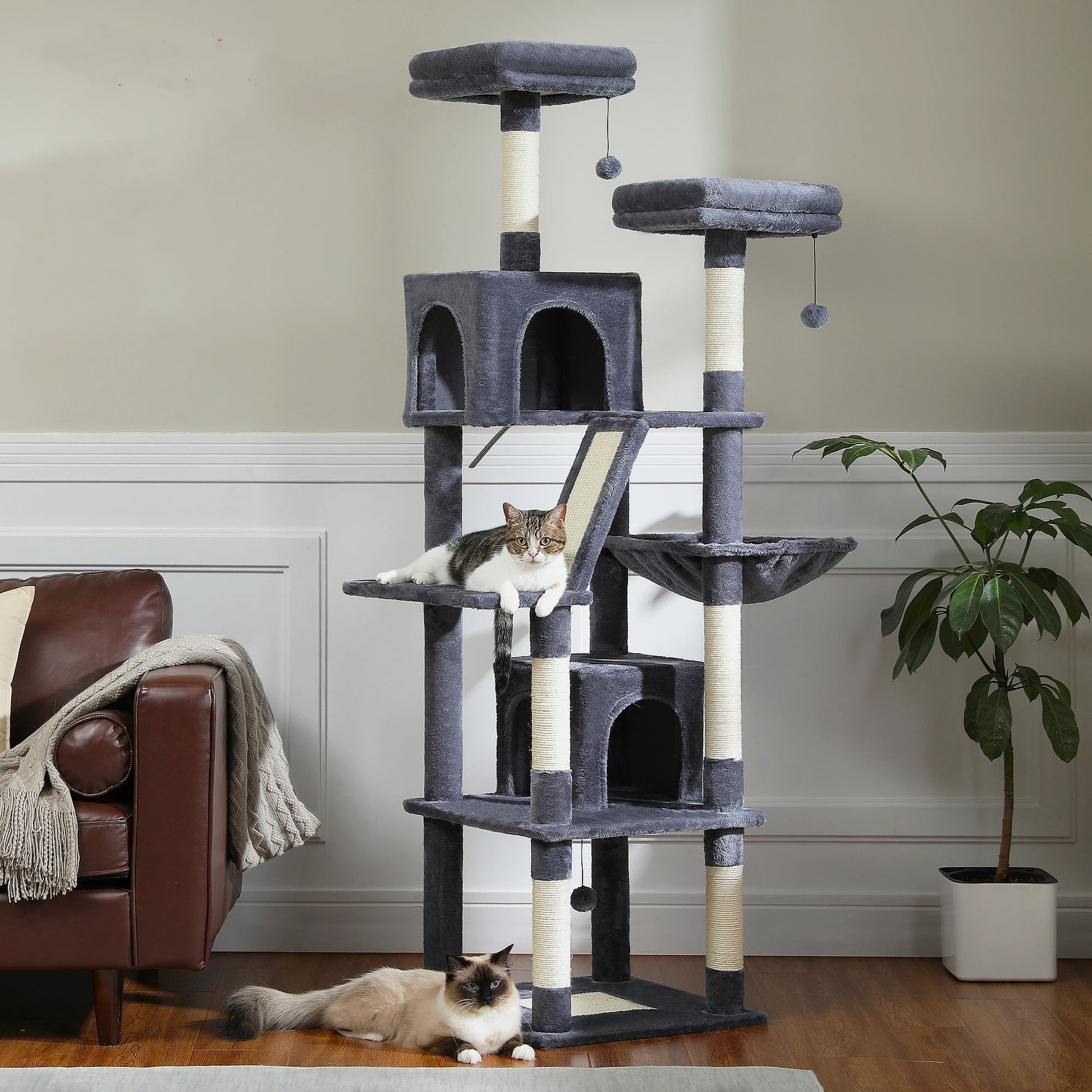 PawFolio Multi Level Cat Tree Tower for Indoor Cats PawFolio