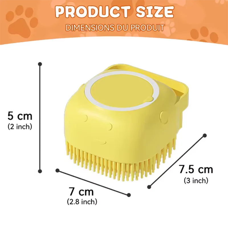 PawFolio Pet Bath Massage Brush for Dogs and Cats PawFolio