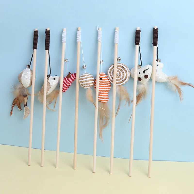 PawFolio Feather Teaser Wand Toy for Cats PawFolio