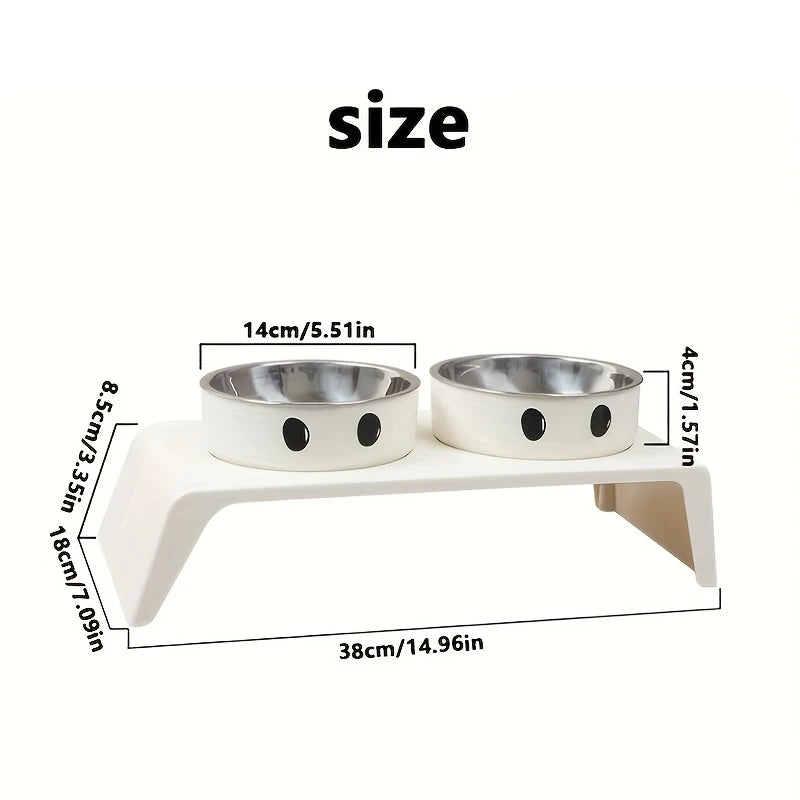 PawFolio Elevated Double Bowl Pet Feeder Stand PawFolio