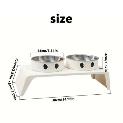 PawFolio Elevated Double Bowl Pet Feeder Stand PawFolio